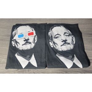 Chive Tees Set of 2 Bill Murray T-Shirts XL Charcoal Gray Retired 3D Glasses